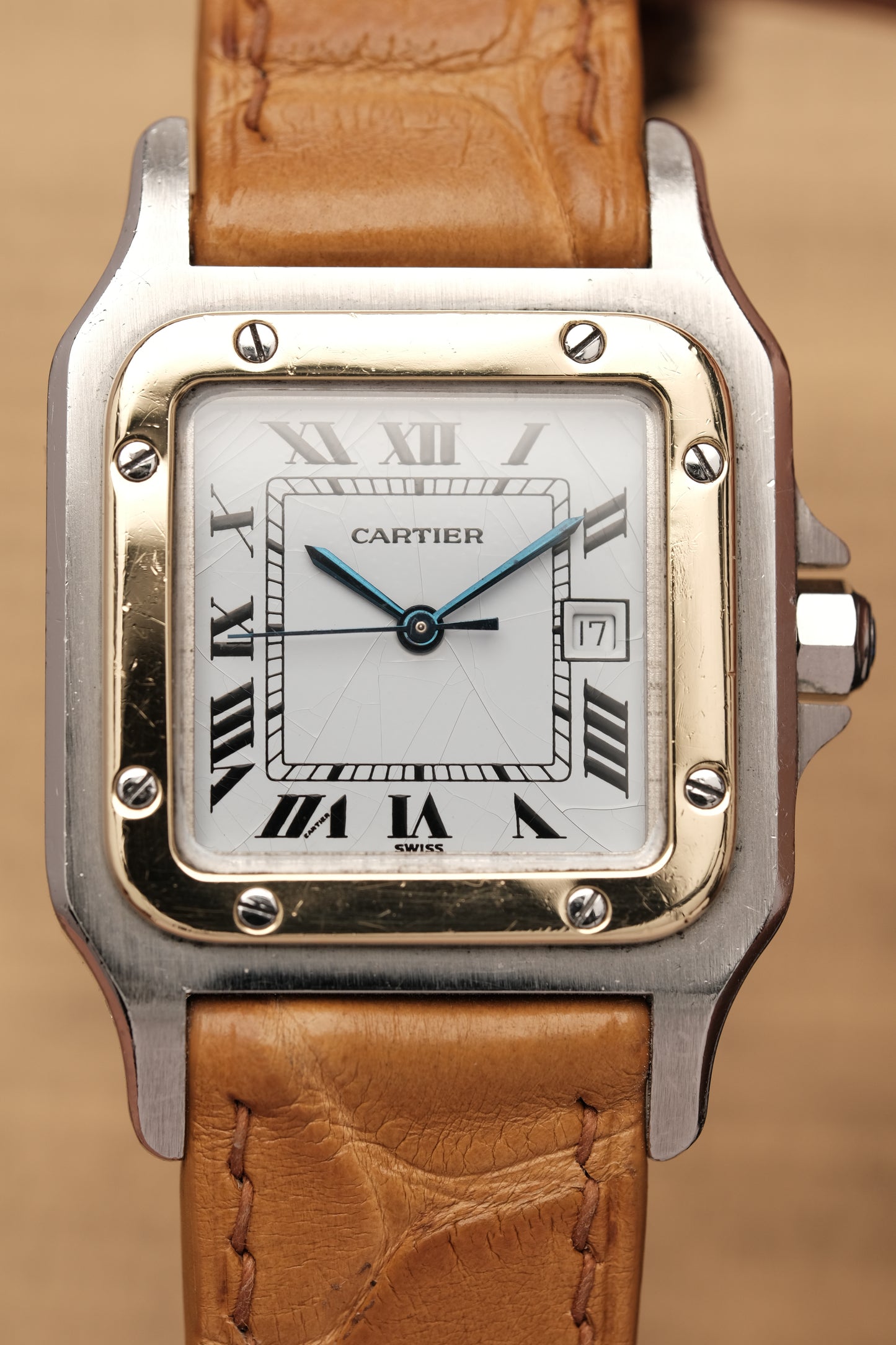 Cartier Santos Carree 2961 Large( 29x41mm)  White Romans Automatic 1980