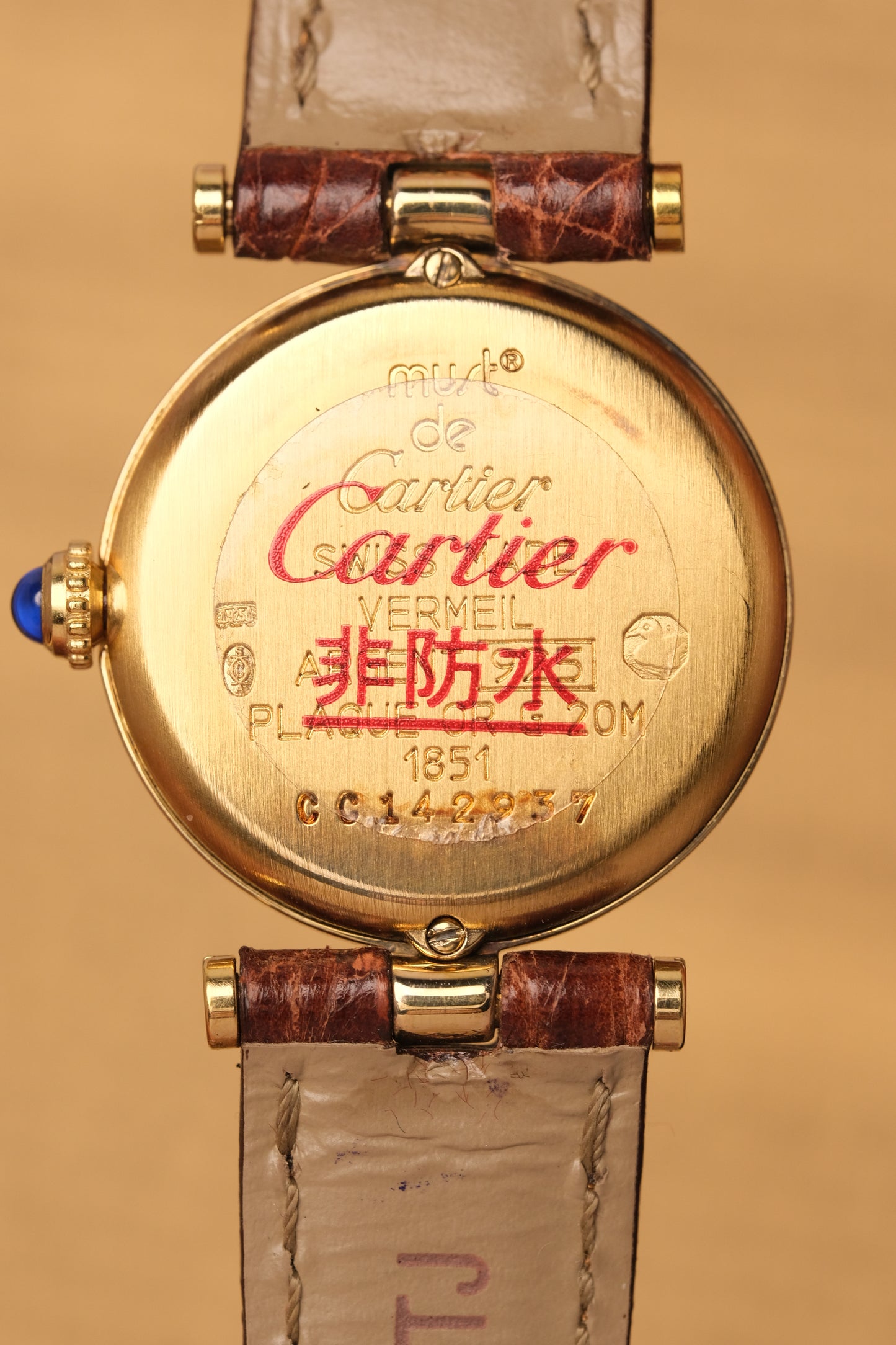 Ladies Cartier Must Vendome Vermeil 1851 ARGENT 925 Gold Plated 24MM ( Fullset)
