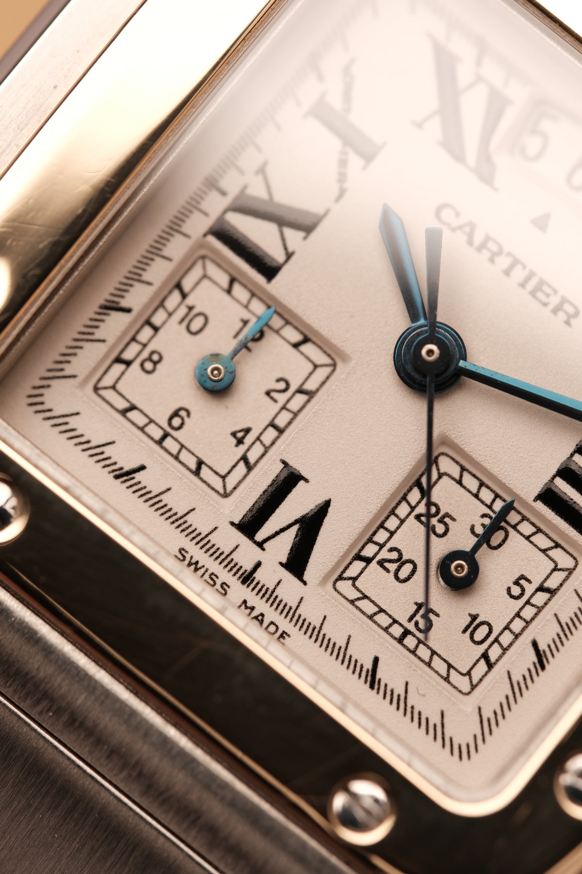 Cartier Santos Galbée Chronoflex Gold/Steel White Dial LM (29x41mm)Ref. 2425 + Box