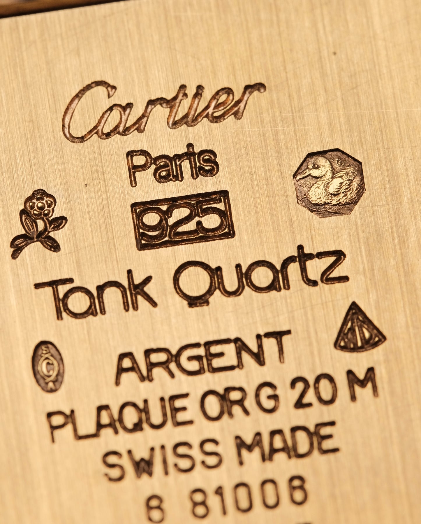 CARTIER MUST DE CARTIER TANK VERMEIL ROMAN DIAL REF. 681006