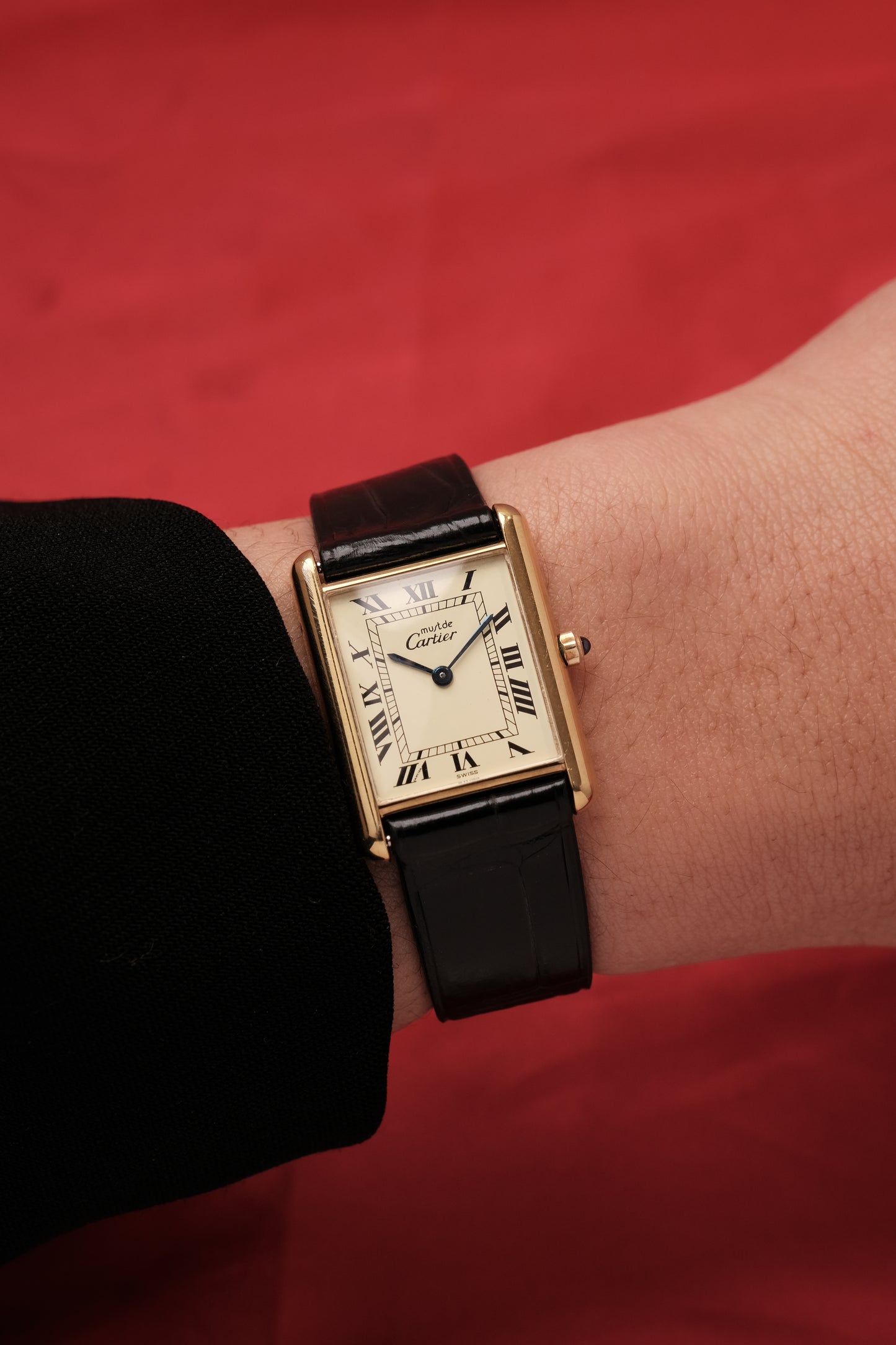 CARTIER MUST DE CARTIER TANK VERMEIL ROMAN DIAL REF. 681006