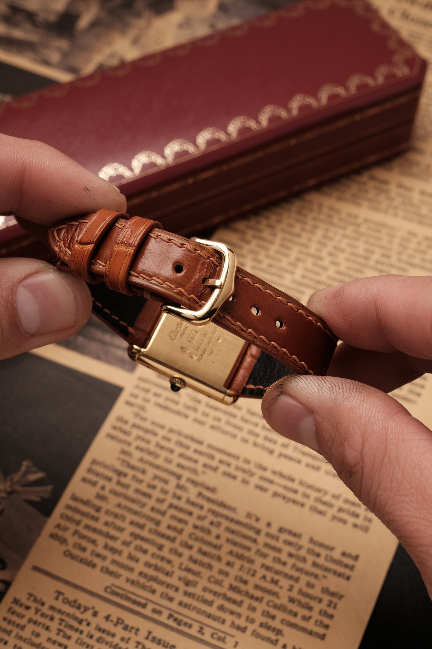 CARTIER MUST DE CARTIER TANK Hand Winding VERMEIL ROMAN DIAL REF. 6 219393