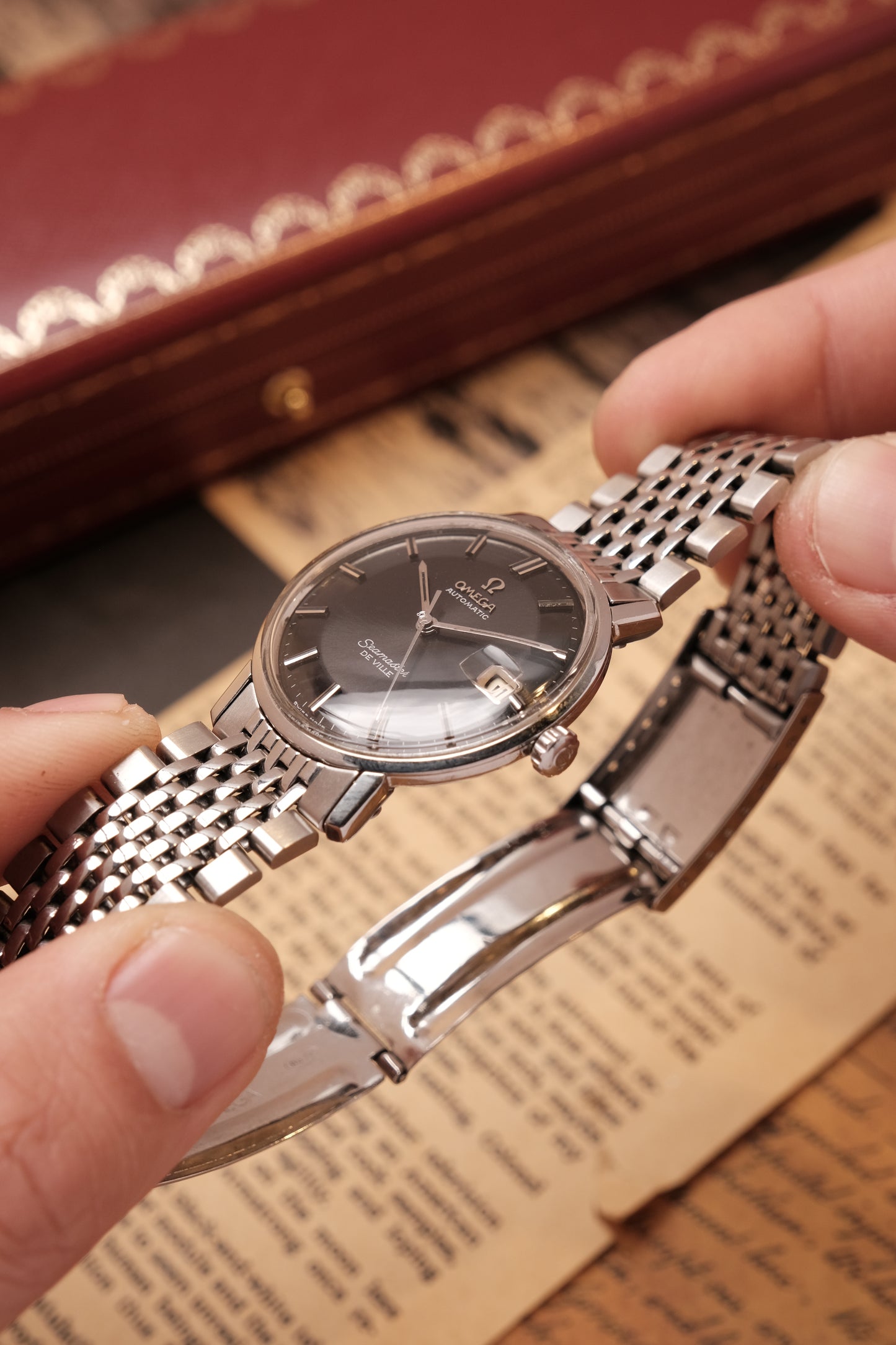 Vintage Omega Seamaster Automatic Deep Black Pie Pan Dial  166.020