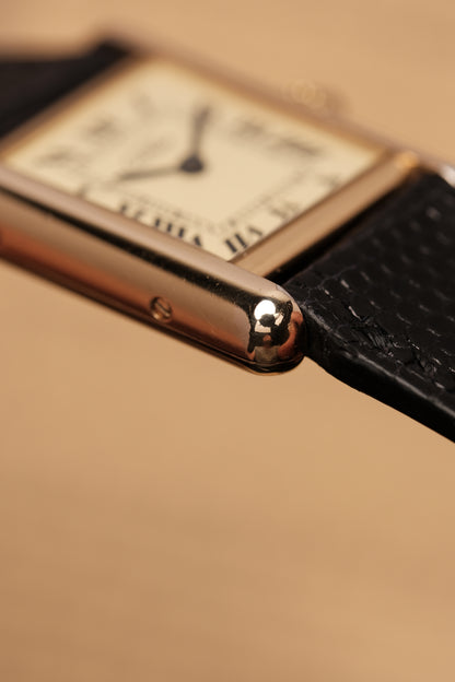1999 Vintage Cartier Tank Vermeil 1613 ROMAN DIAL QUARTZ