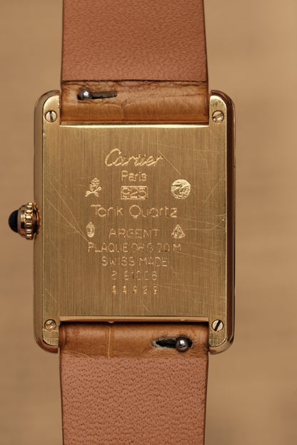 CARTIER MUST DE TANK VERMEIL (LM 23x31mm) COLUMN DIAL QUARTZ Ref.681006