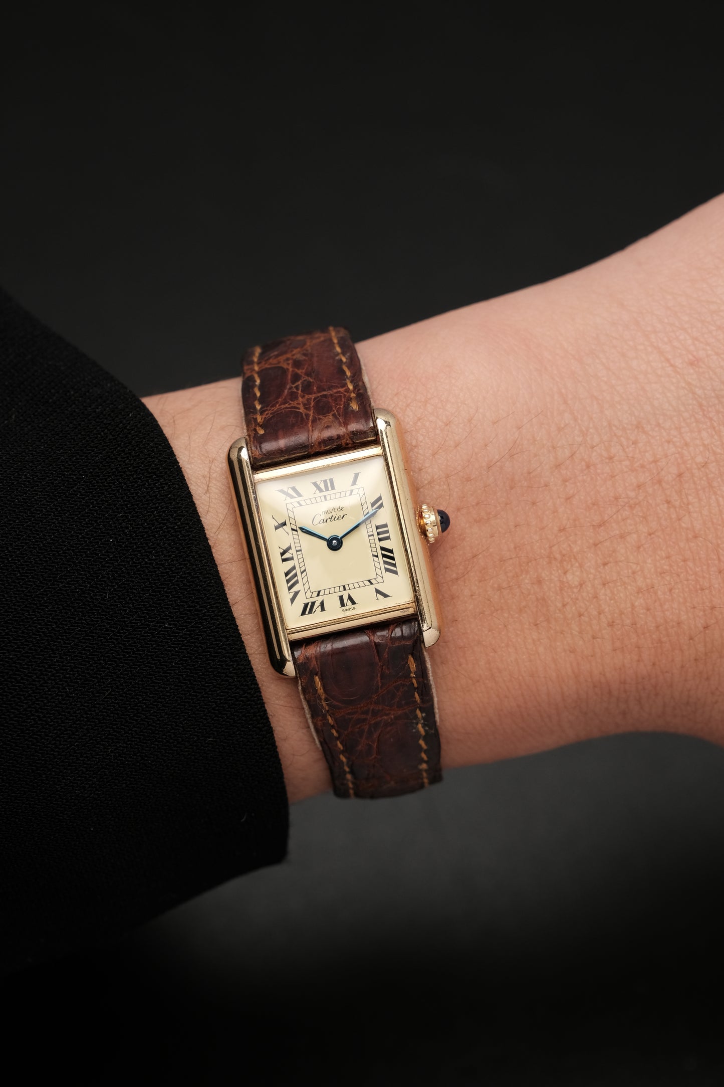 Vintage Cartier Must De Tank Vermeil (SM 20x28mm) ROMAN DIAL QUARTZ Ref.5057001