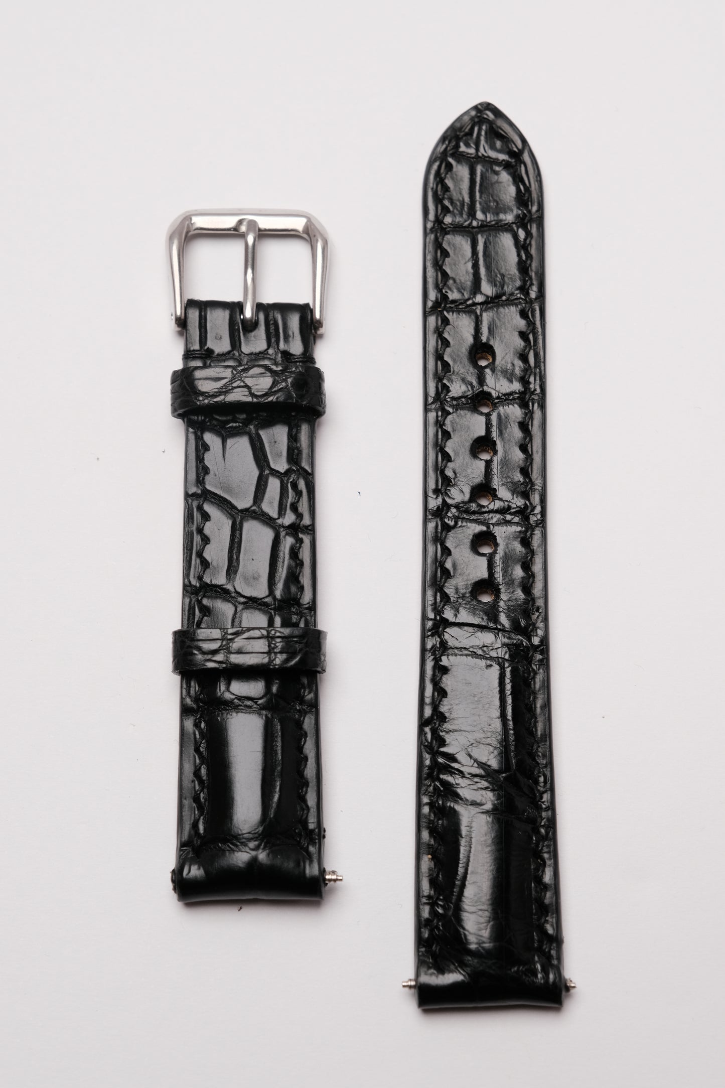 Matte Black Alligator Leather Strap