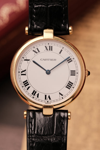 Cartier Vendome 881001 Paris Dial 18k Solid  Yellow Gold 30mm 1990s
