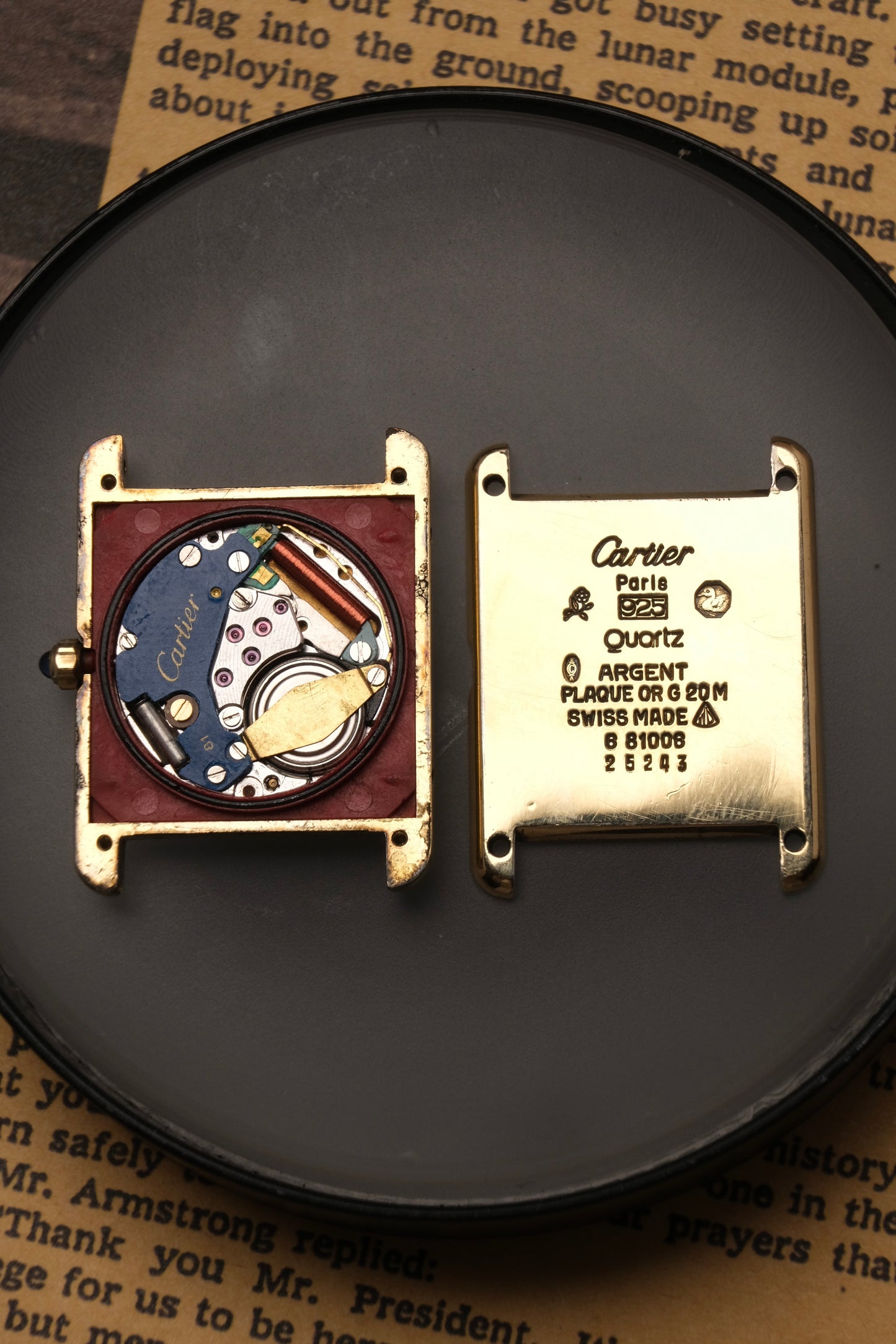 CARTIER MUST DE CARTIER TANK VERMEIL "TRINITY" DIAL REF. 681006