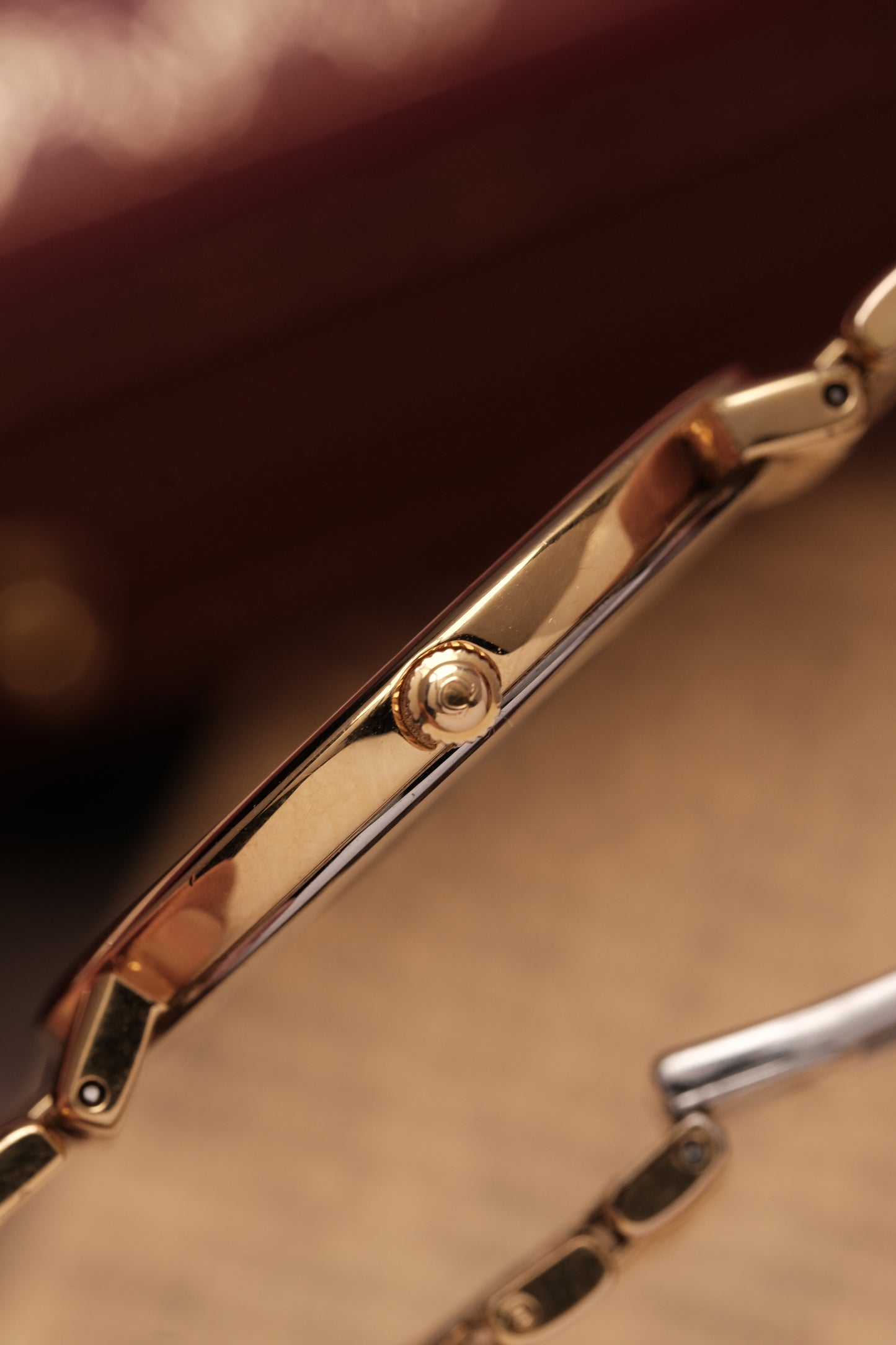 1990's (New Old Stock) Omega De Ville 395 0875.2 Quartz Gold Plated Integrated Bracelet