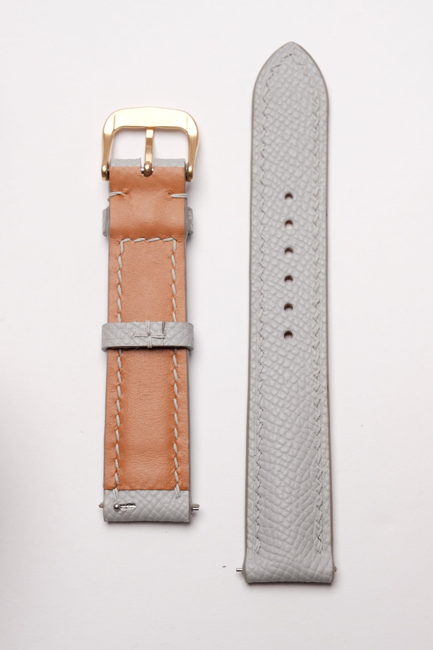 Light Grey Epsom Calfskin Leather Strap