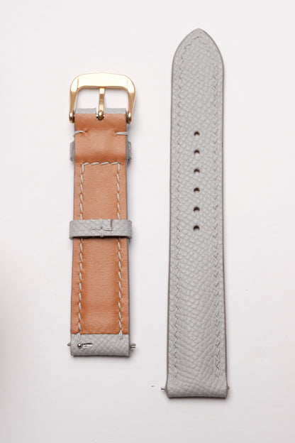 Light Grey Epsom Calfskin Leather Strap