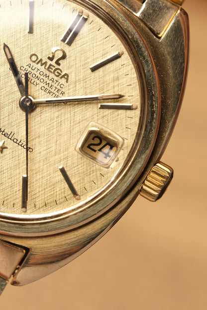 1969 OMEGA Constellation C-shape Day Chronometer Linen Champagne Dial - 168.017