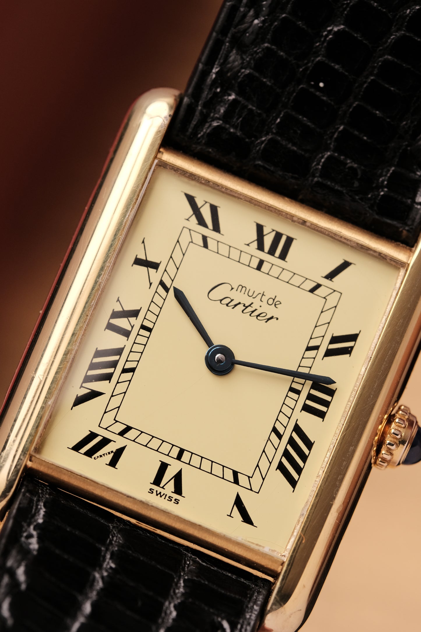 CARTIER MUST DE CARTIER TANK VERMEIL ROMAN DIAL REF. 681006