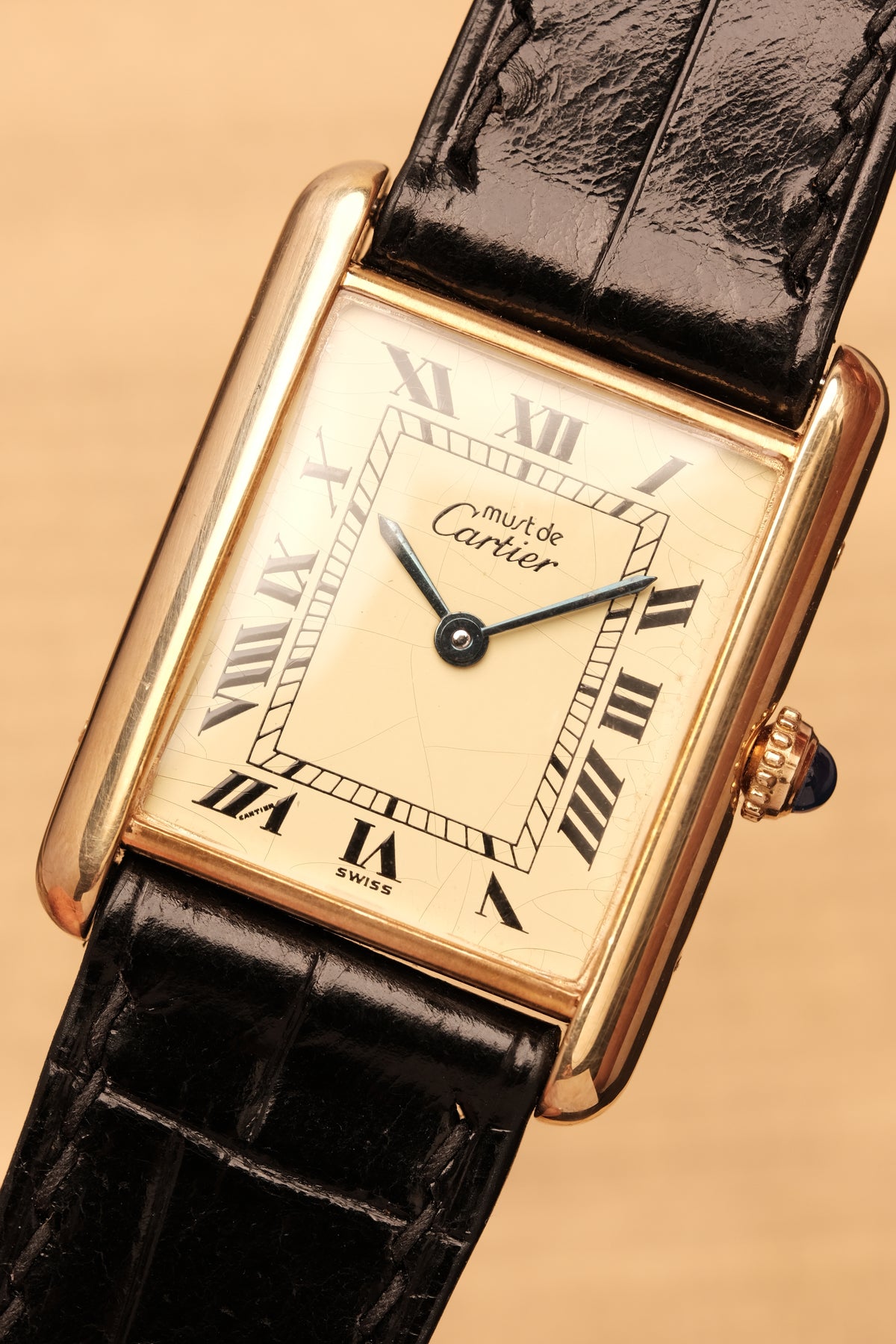 CARTIER MUST DE TANK VERMEIL (LM 23x31mm) ROMAN DIAL QUARTZ