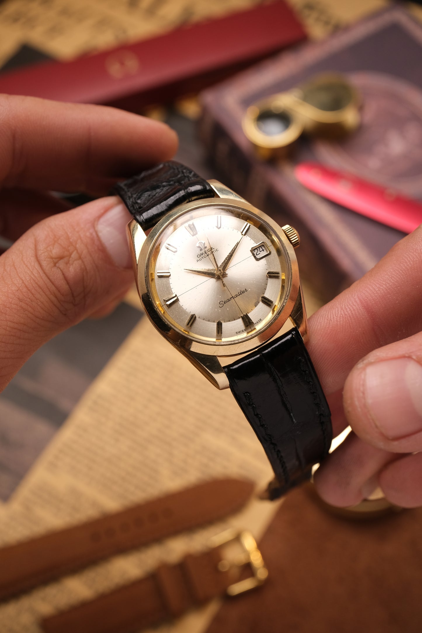 Vintage Omega Seamaster Automatic Pie Pan Dial Gold Capped 166.010-63 (Rare)