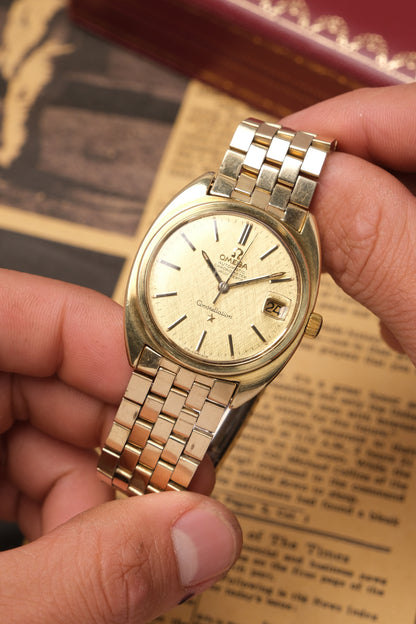 1969 OMEGA Constellation C-shape Day Chronometer Linen Champagne Dial - 168.017