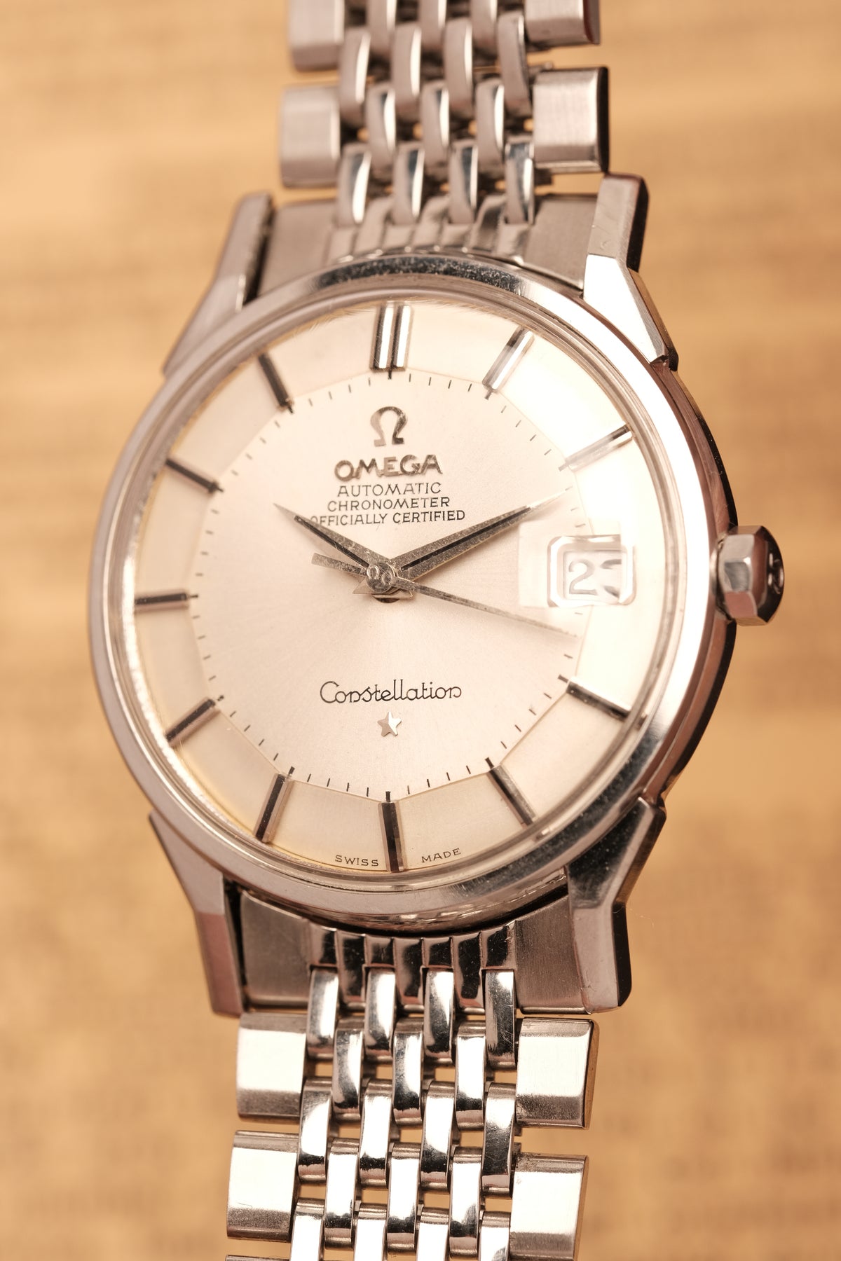 1963 OMEGA CONSTELLATION PIE PAN Stainless Steel  AUTOMATIC REF. 168.005 Beads of rice bracelet