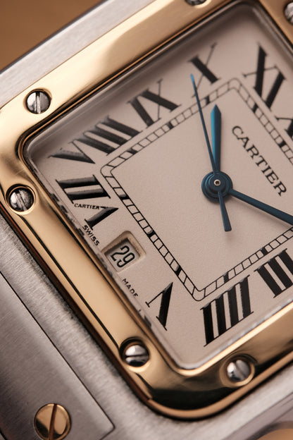 Cartier Santos Galbée 1566 Gold/Steel White Dial 29x41mm Y2K