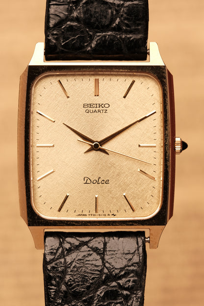 Vintage Seiko Dolce Gold Snow Flake Dial  7731-5110